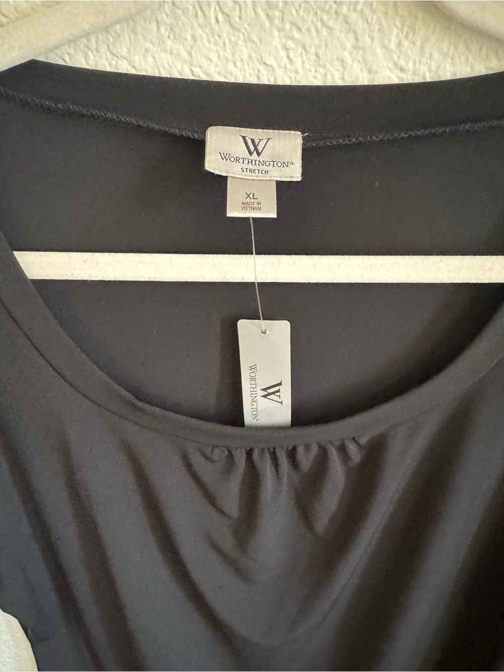NWT Worthington Stretch Puff Sleeve V-Neck - Picture 4 of 5